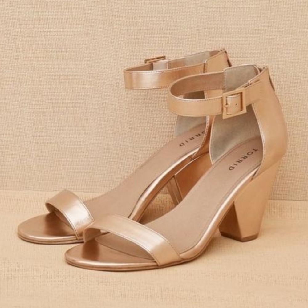 TORRID Women's Rose Gold Ankle Strap Heels